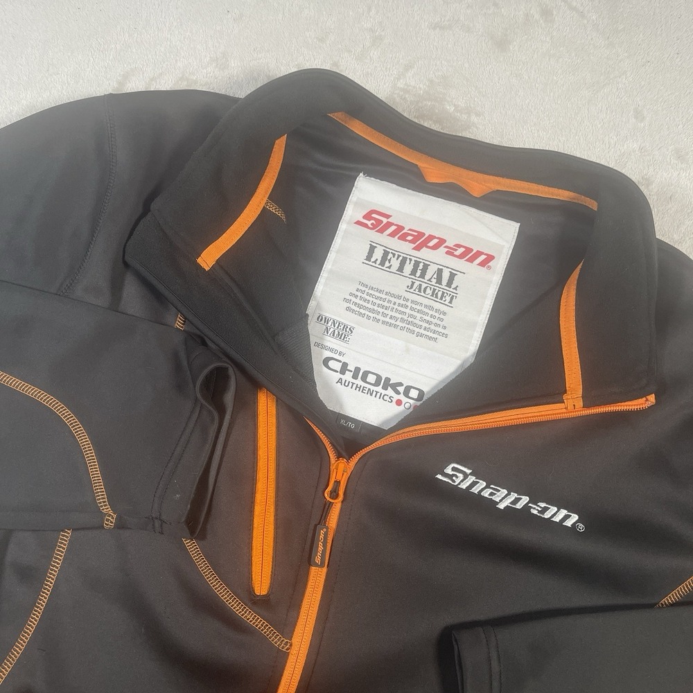 Snap On‎ Lethal Jacket By Choko Authentics Mens XL Black Softshell Full Zip